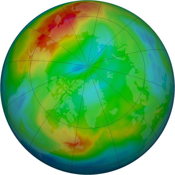 Arctic ozone map for 01 January 2014